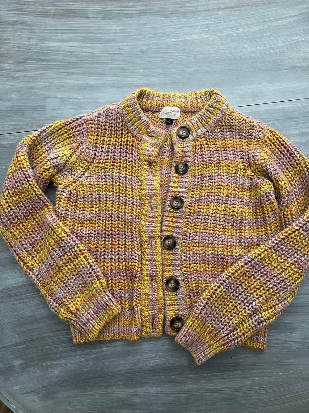 Universal Thread Multicolor Knit Cardigan - Yellow & Pink